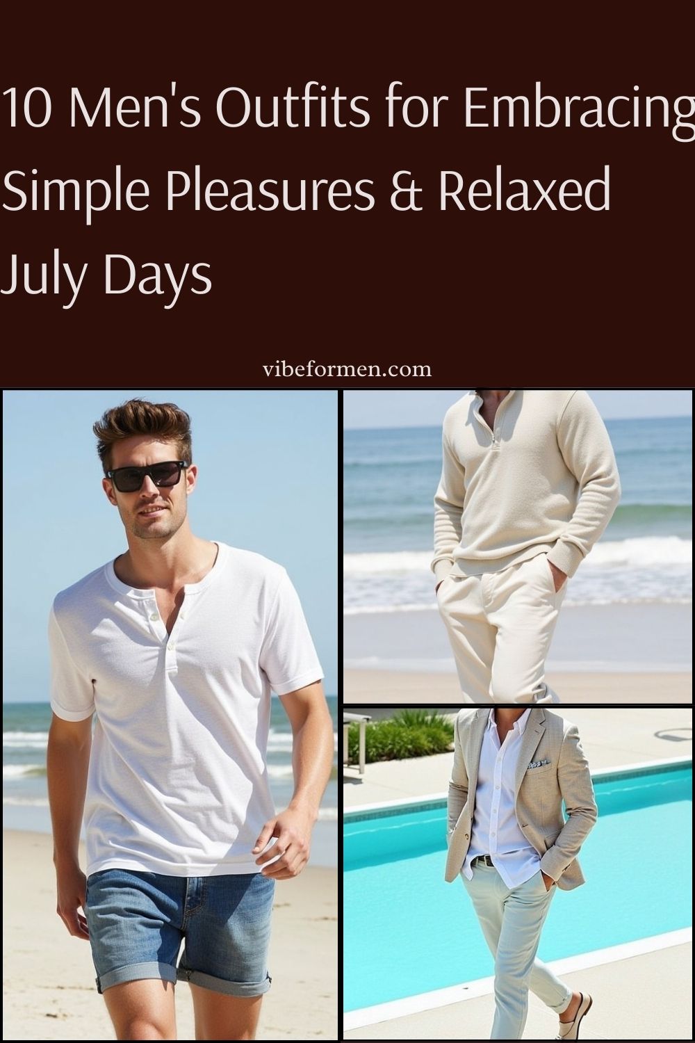 Men's Outfits for Embracing Simple Pleasures & Relaxed July Days