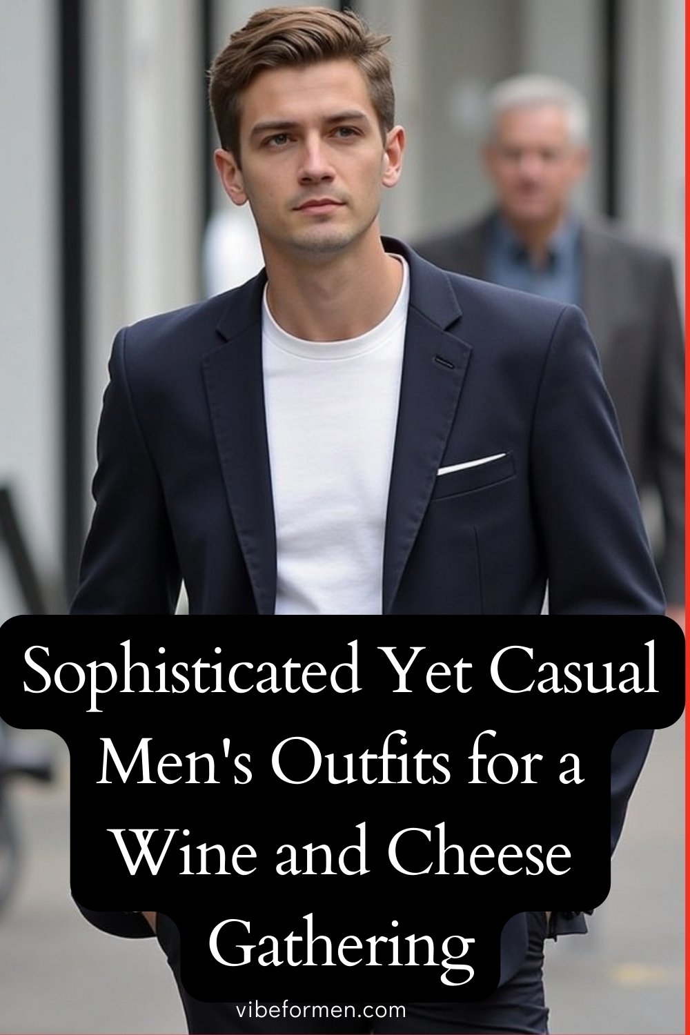 Sophisticated Yet Casual Men's Outfits for a Wine and Cheese Gathering