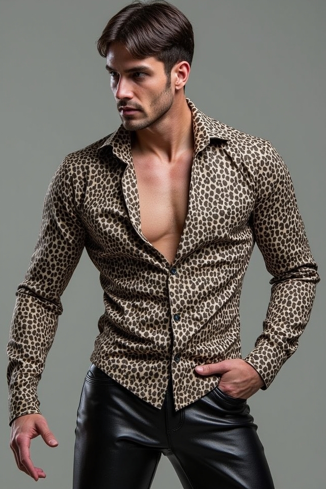 animal print leather ensemble