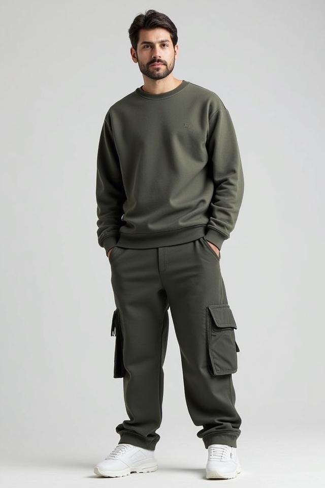 baggy cargo relaxed sweatshirt