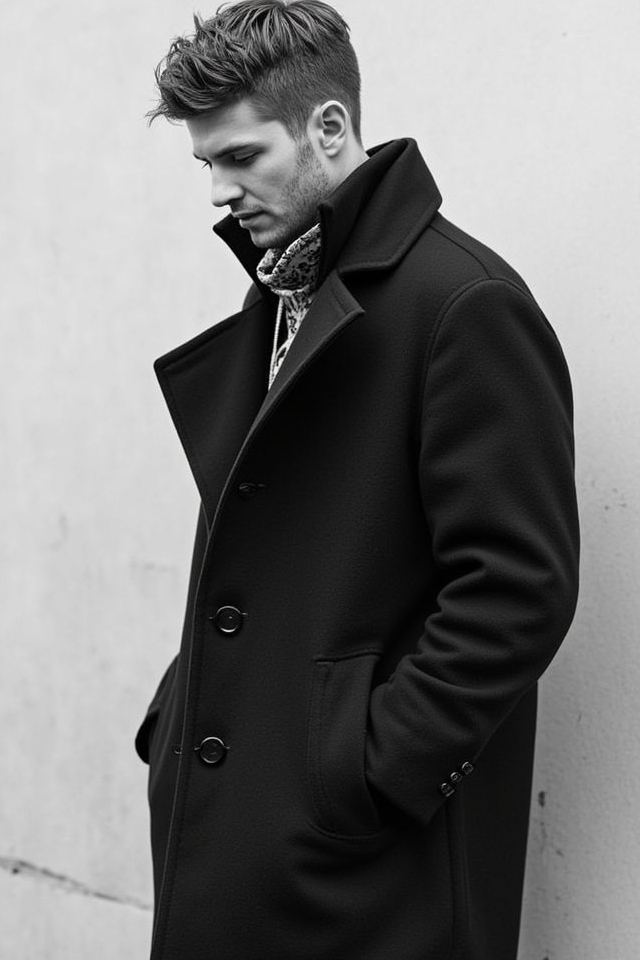 baggy overcoat monochrome basics