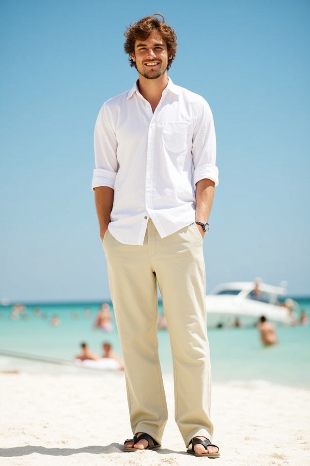 beach ready lightweight shirt outfit