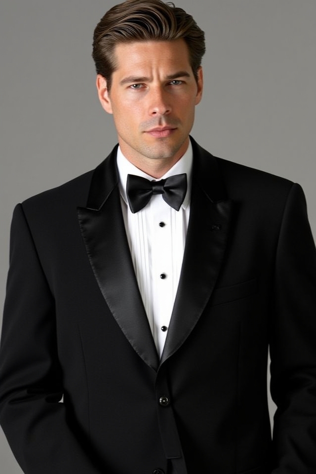 black shawl lapel tuxedo
