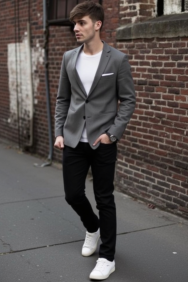 blazer crew neck casual