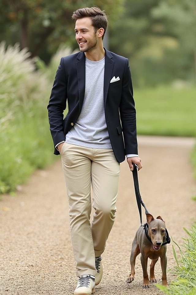 blazer tee khakis combination