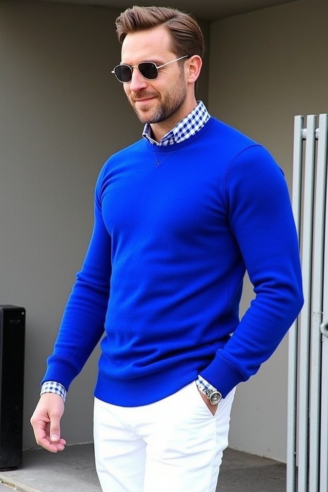 bold cobalt blue sweater