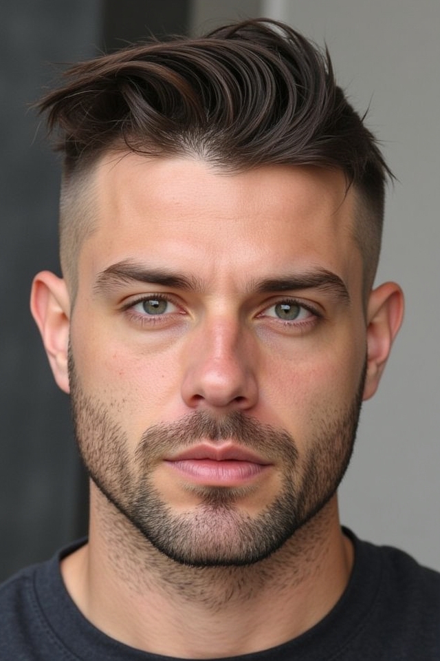 bold disconnected quiff contrast