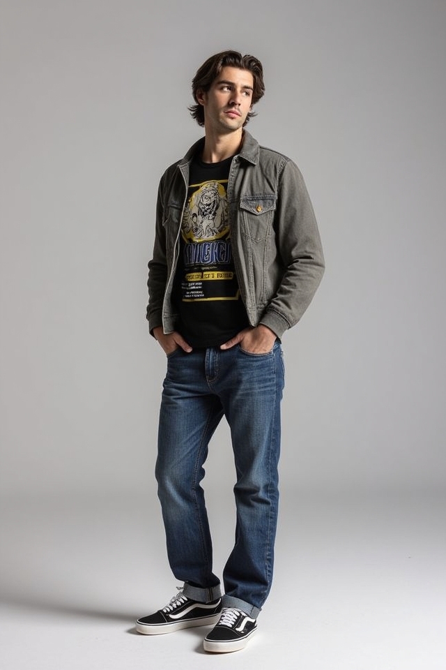 bold graphic tee outfits