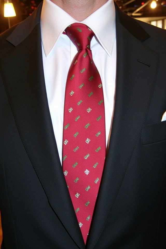 bold holiday tie ensemble