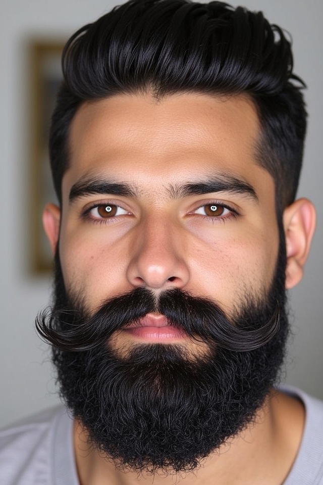 bold mustache beard combo