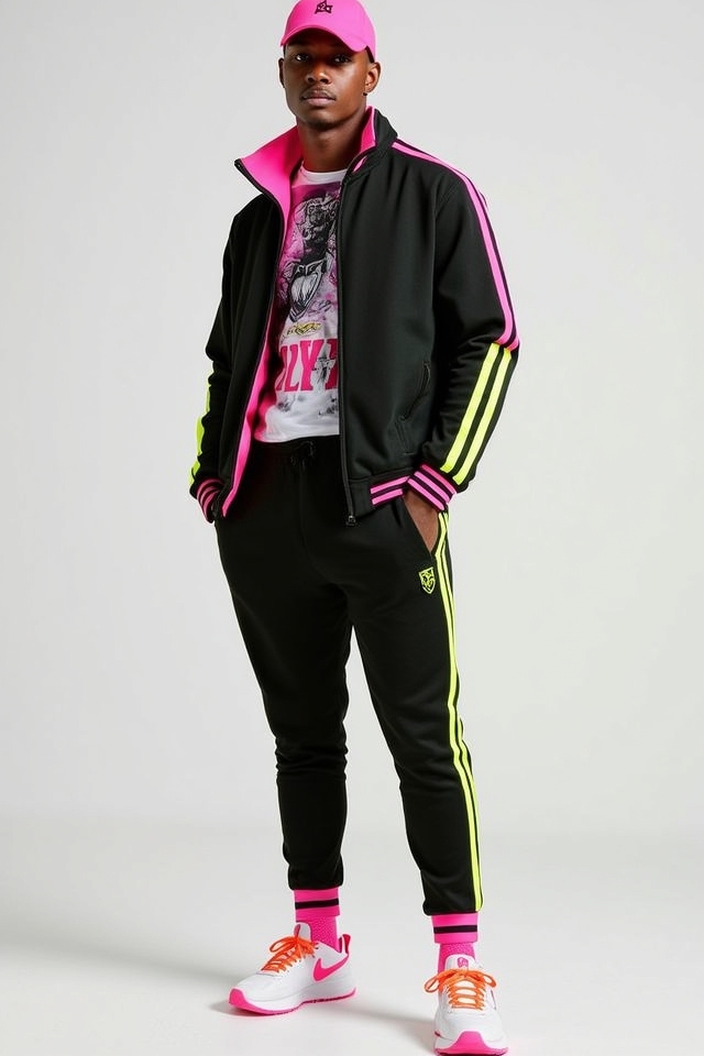 bold neon athleisure outfits
