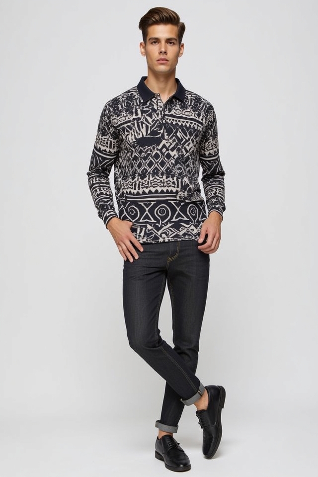 bold patterned polo statement