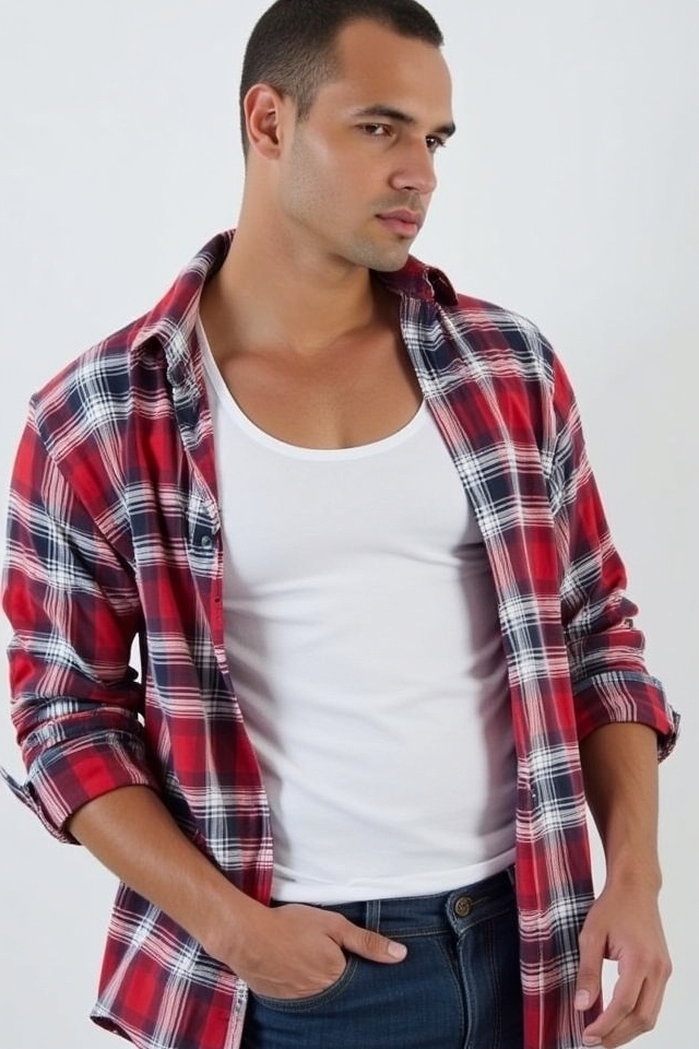 bold plaid skater look