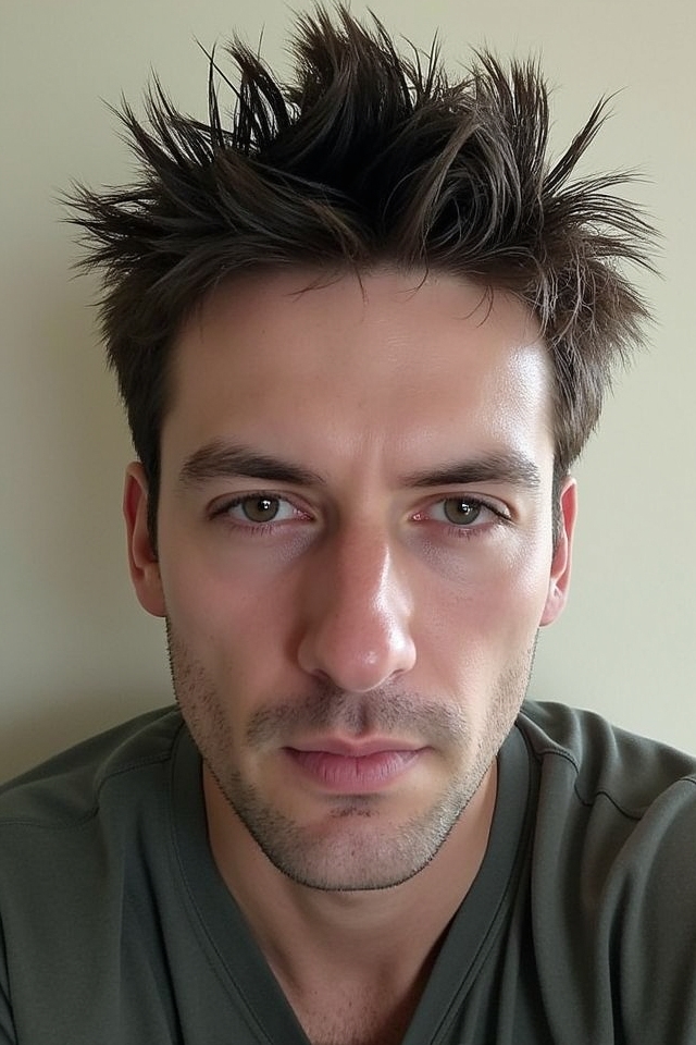 bold short spiky hairstyle