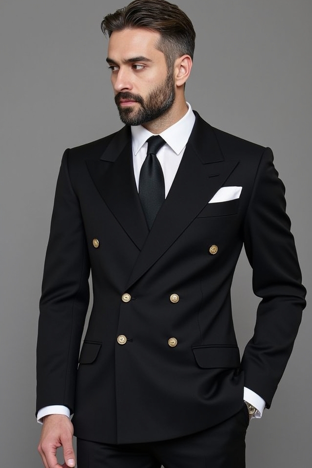 bold sophisticated double breasted suit