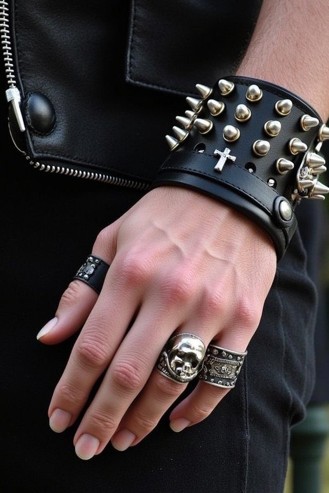 bold spiked rocker accessories