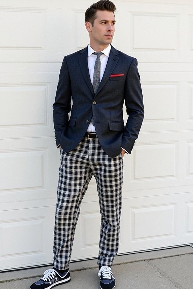 bold statement plaid trousers