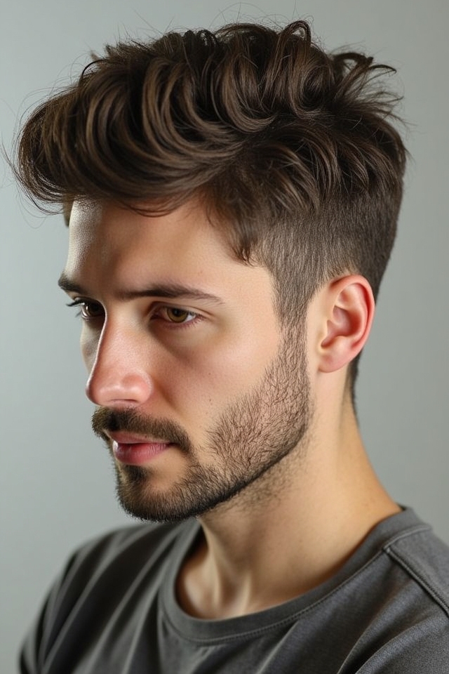bold textured upward quiff