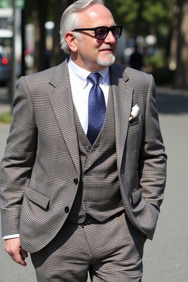 bold trendy checked suit