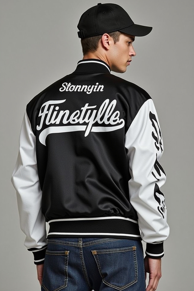 bold varsity jacket graphics