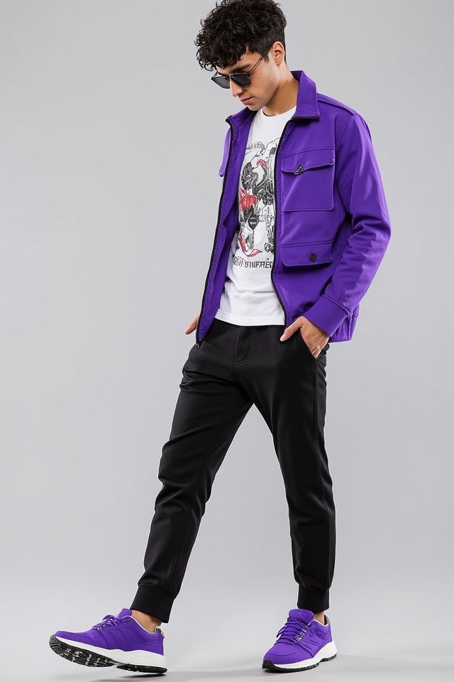 bold versatile violet sneakers