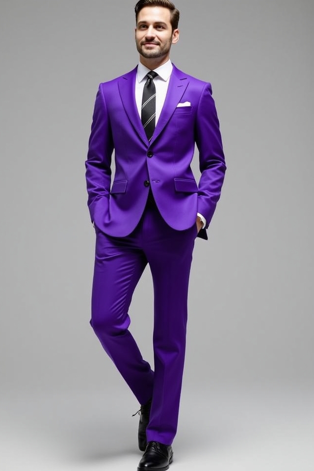 bold violet formal attire