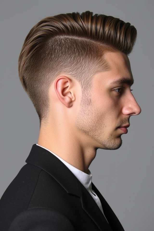 bold volume side swept quiff