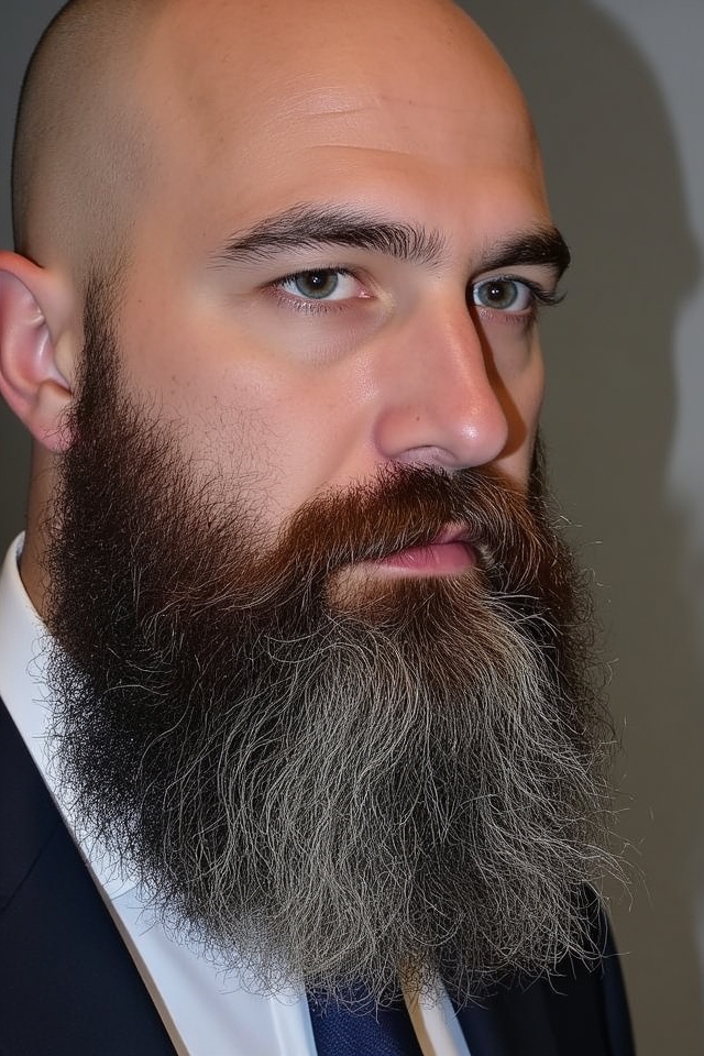 bold wide rounded beard
