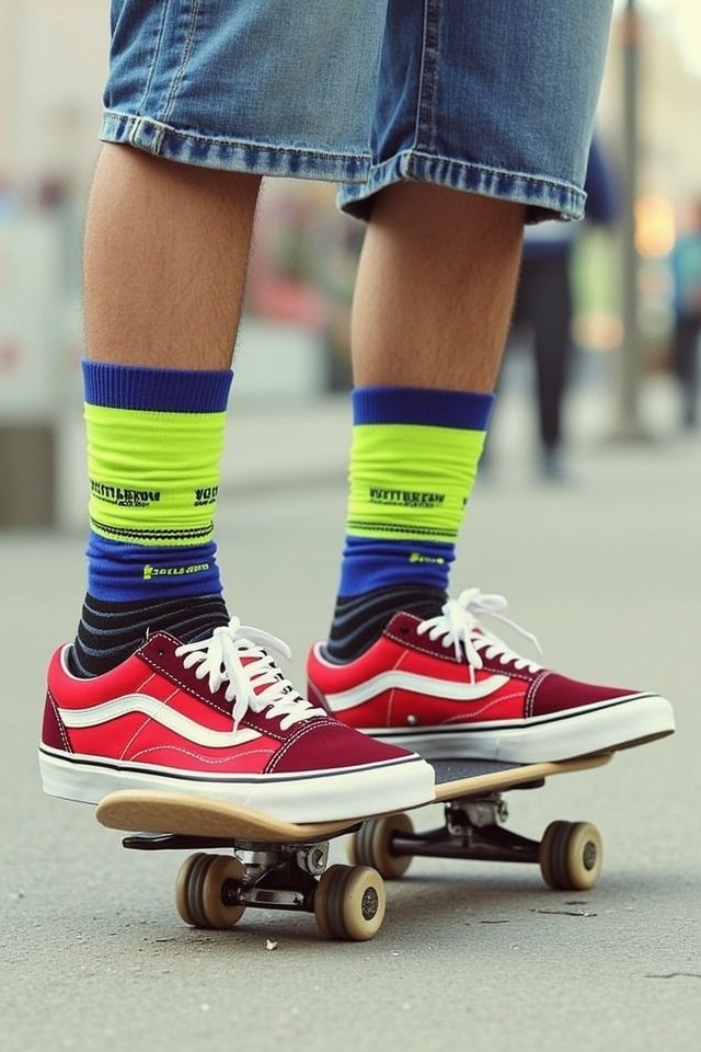 bright socks low top kicks