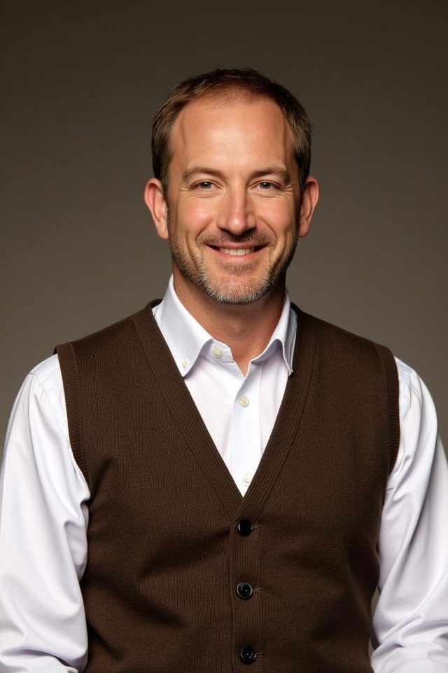 brown vest crisp ensemble