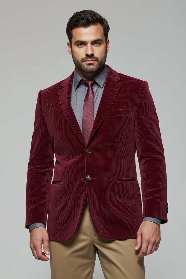 burgundy corduroy jacket chinos