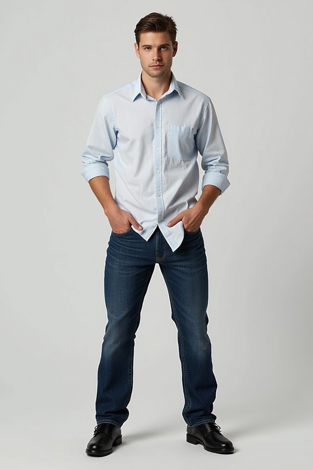 casual button down with jeans