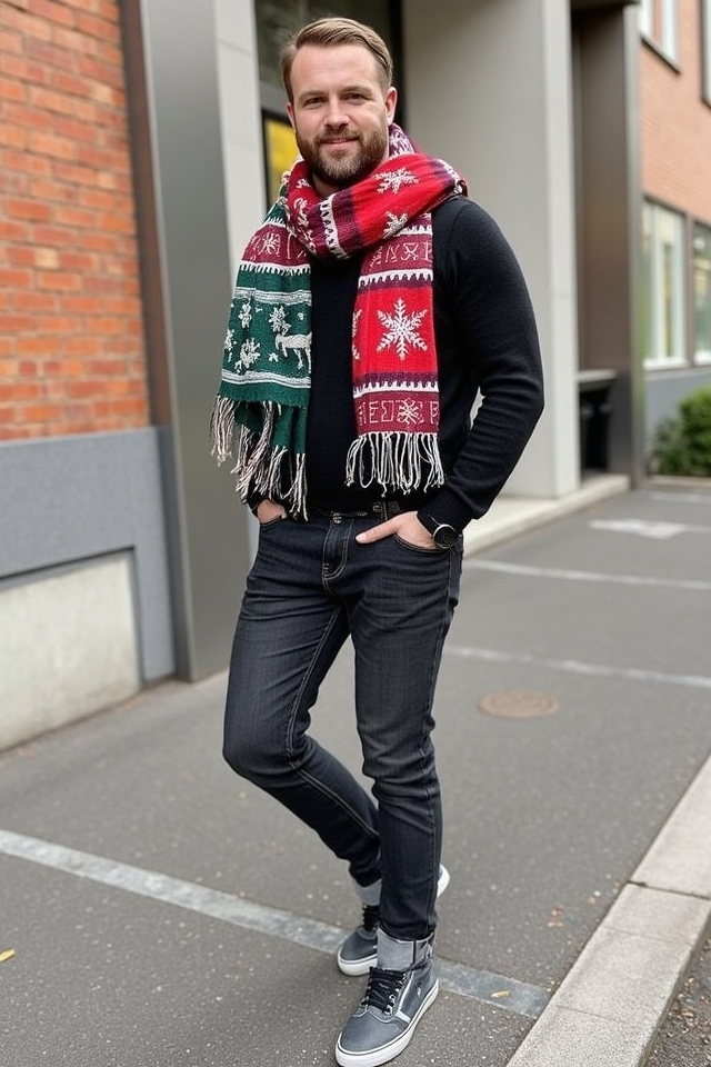 casual denim holiday scarf