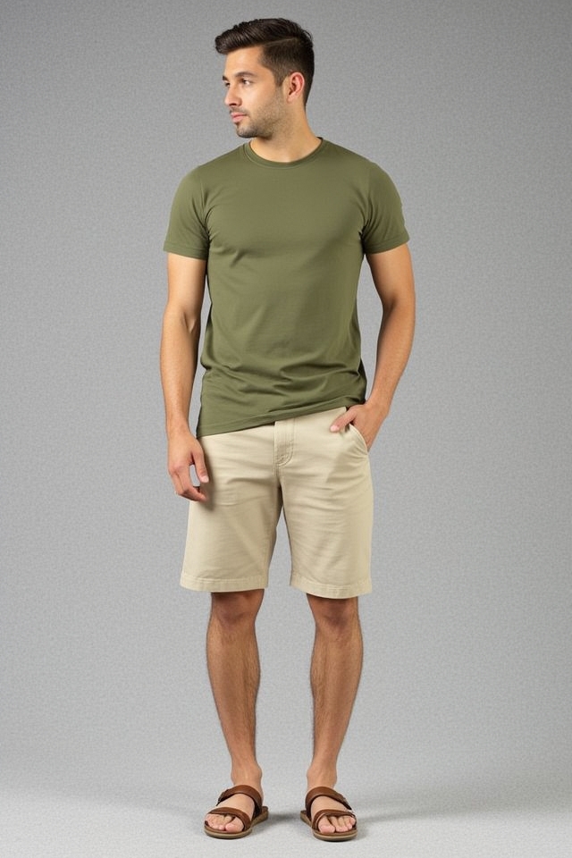 casual olive green khaki