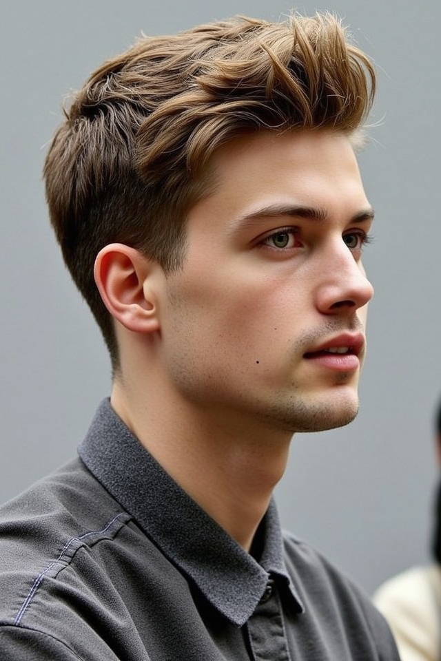 casual side swept haircut