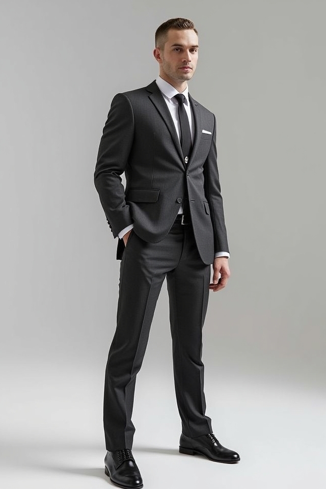 charcoal grey tailored ensemble