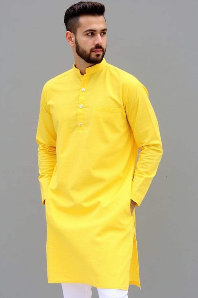 cheerful bright yellow kurta