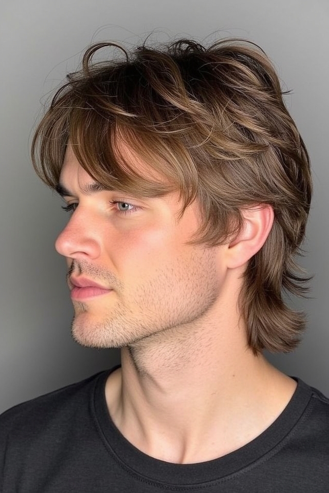 choppy wavy mullet style