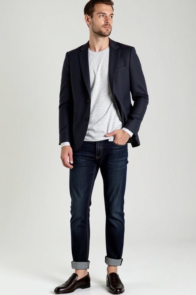 classic blazer jeans combo