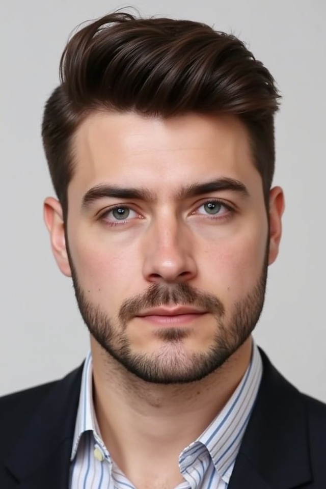 classic side part pompadour