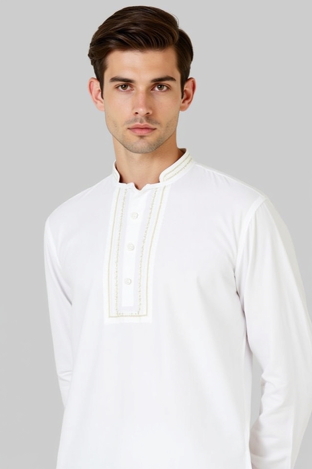 classic white minimal embroidery