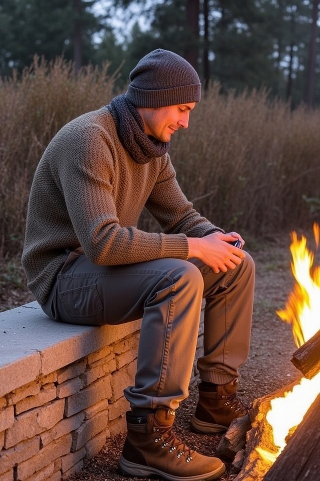 cozy stylish outdoor outfit
