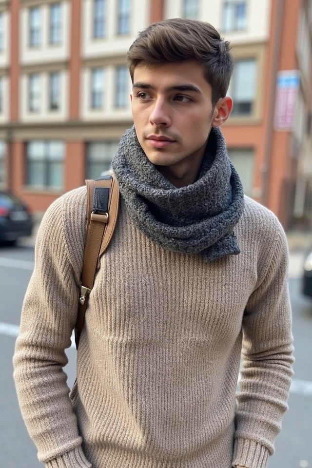 cozy sweater and scarf