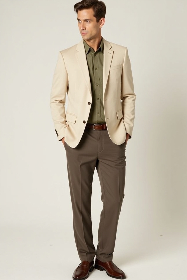 cream blazer earthy tones