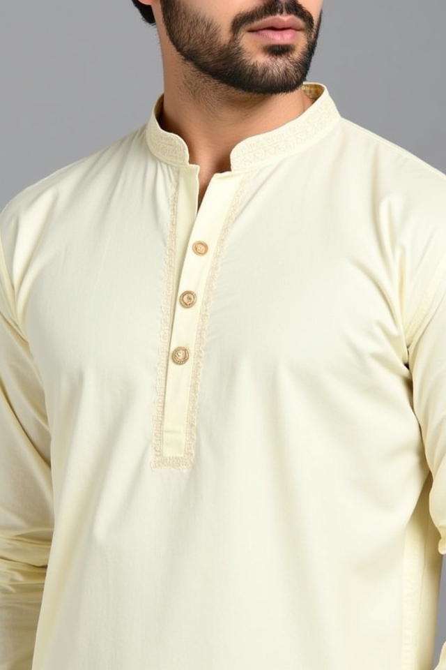 cream short kurta borders