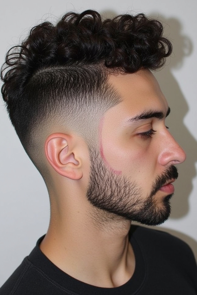 curly mop skin fade