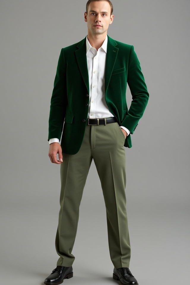 dark green blazer outfit