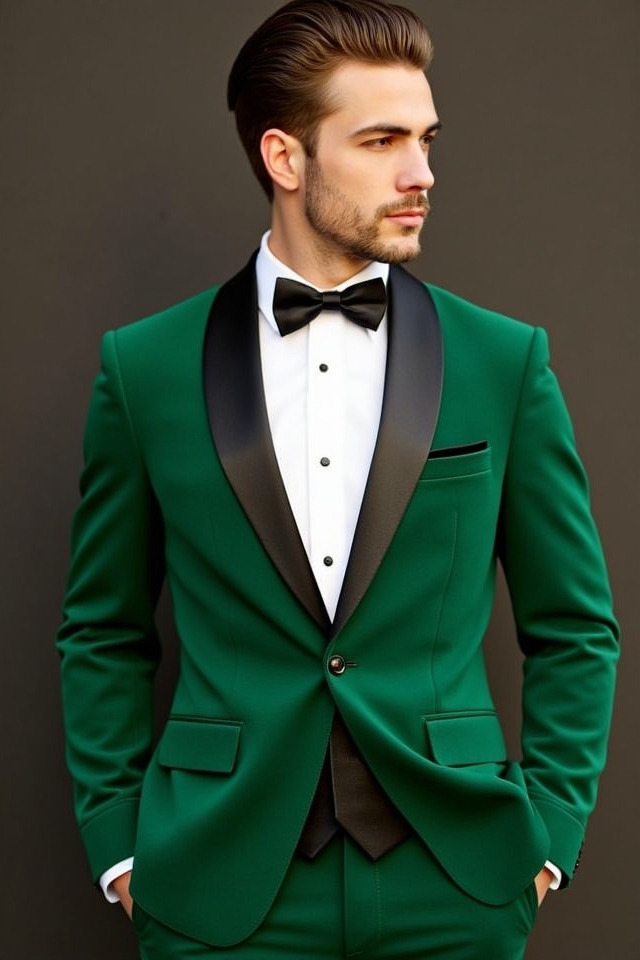 dashing emerald green tuxedo