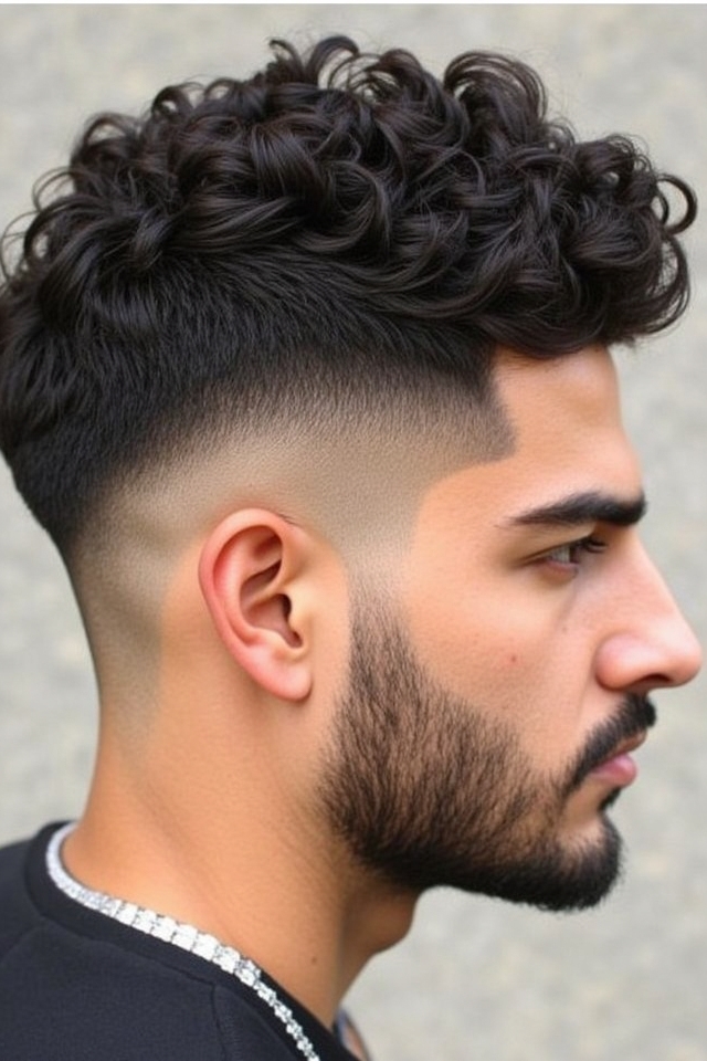 defined curls tapered sides
