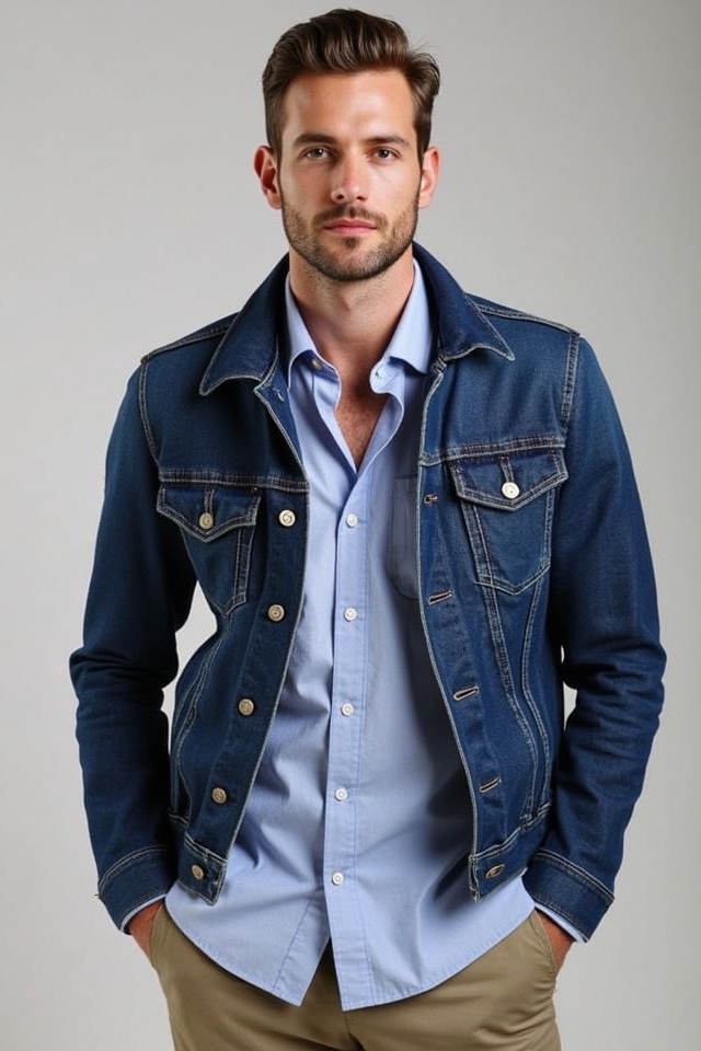 denim jacket dress combination
